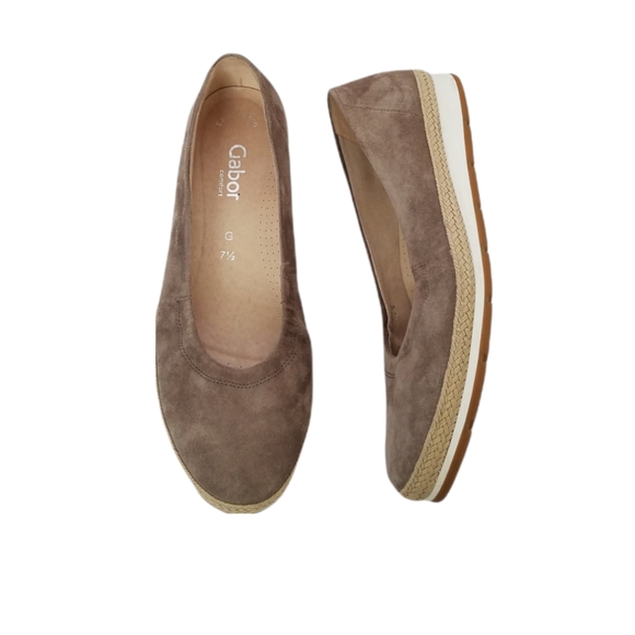 Gabor Wallaby Jute Espadrilles Easy Walking suede flats - Picture 3 of 5